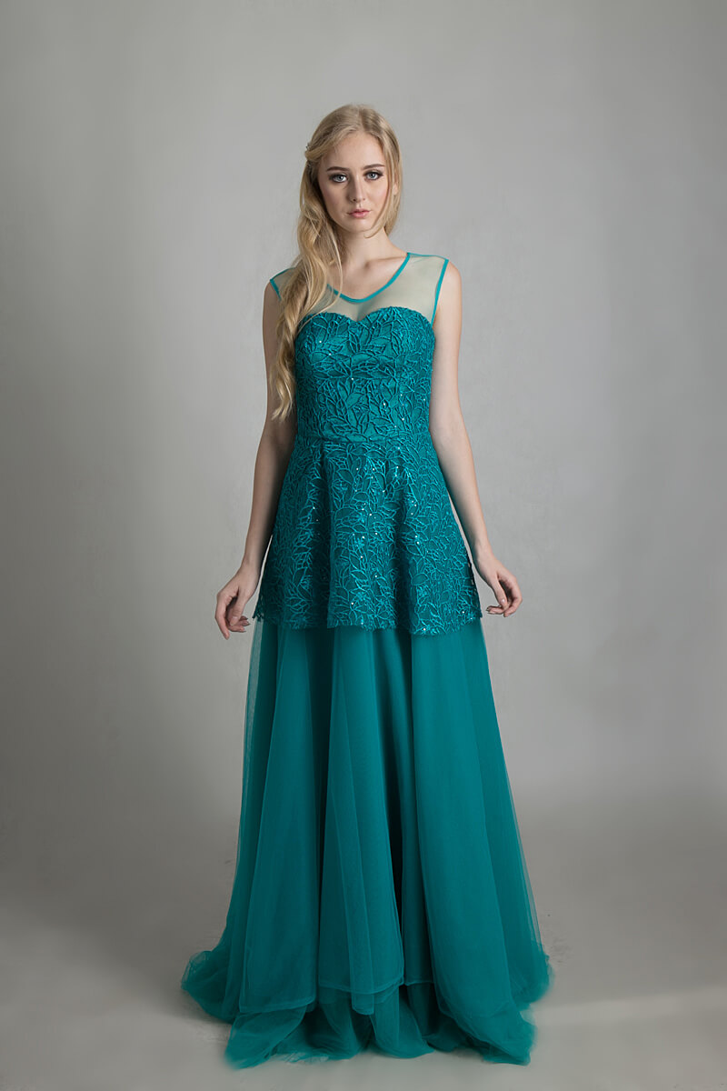 Tosca Embroidery Tulle Dress